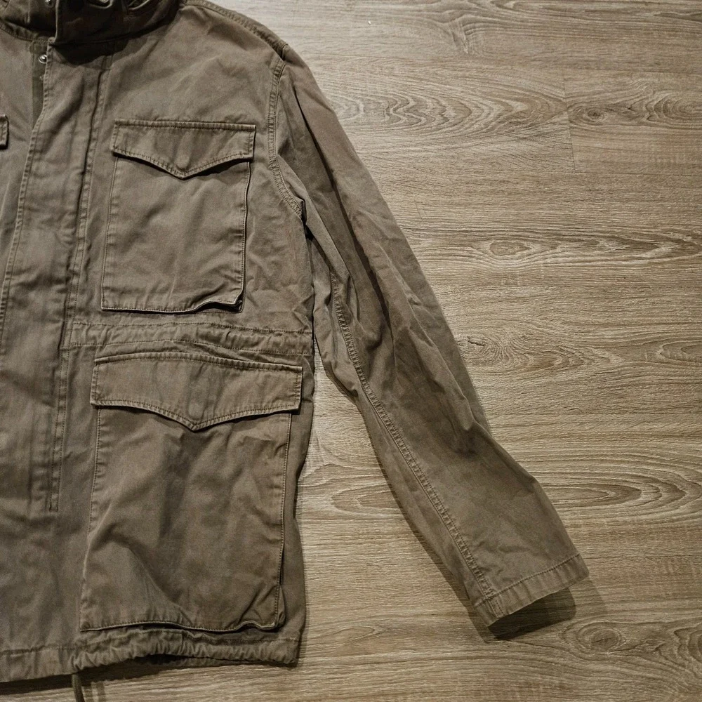 Madewell Mens XL M65 Field Jacket Brown Military Utility Hidden Hood NWOT